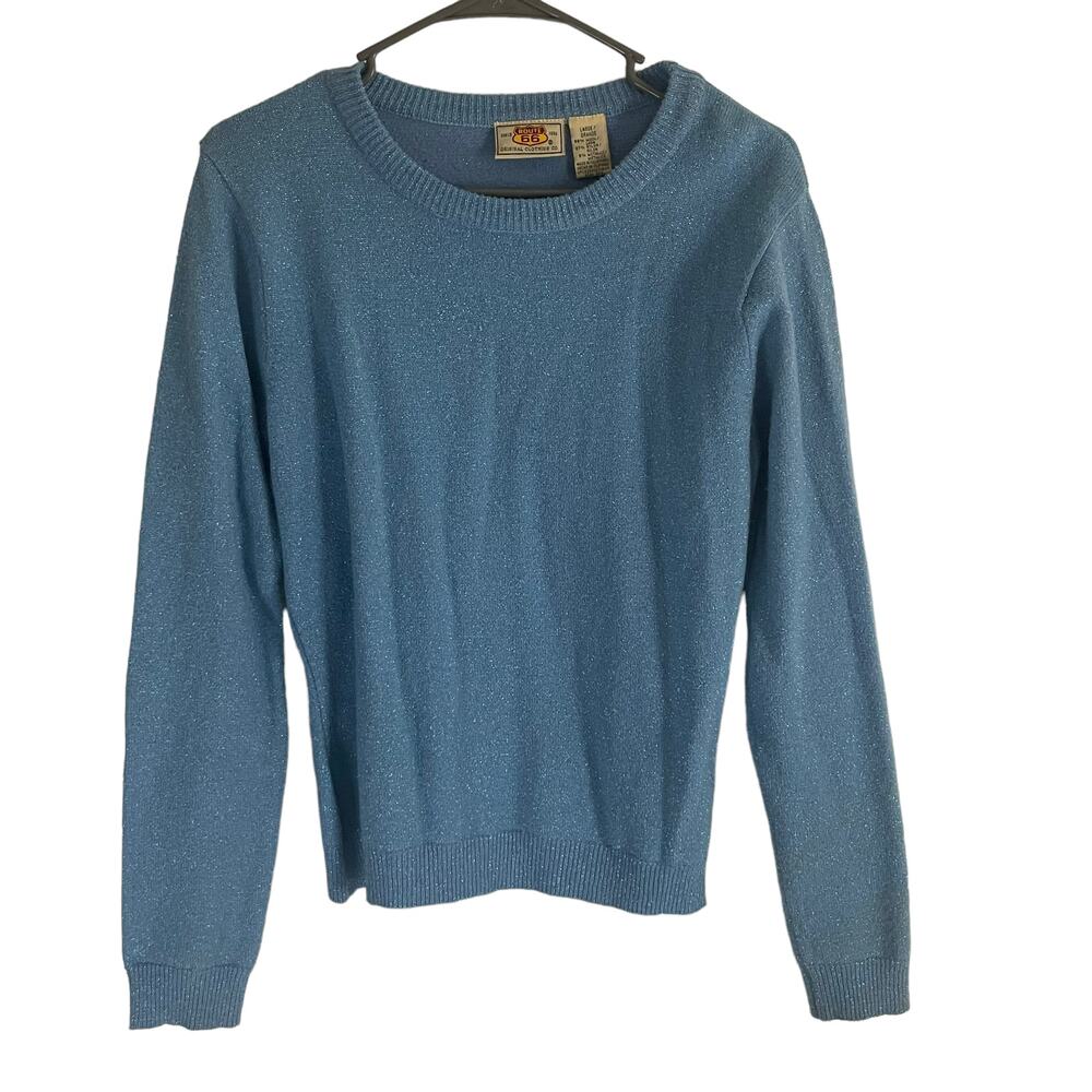 Route 66 Size Large 58%‎ Wool Blend Metallic Blue Sweater